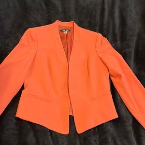 Nine West Stand Collar Blazer in Deep Orange